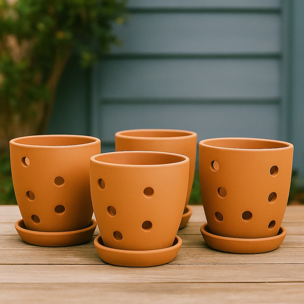 Hexagonal Orchid Planter 4 Inch | Indoor Decorative Pot – Home & Garden on Brown Living™. SKU: PL21-4B. Img 1.