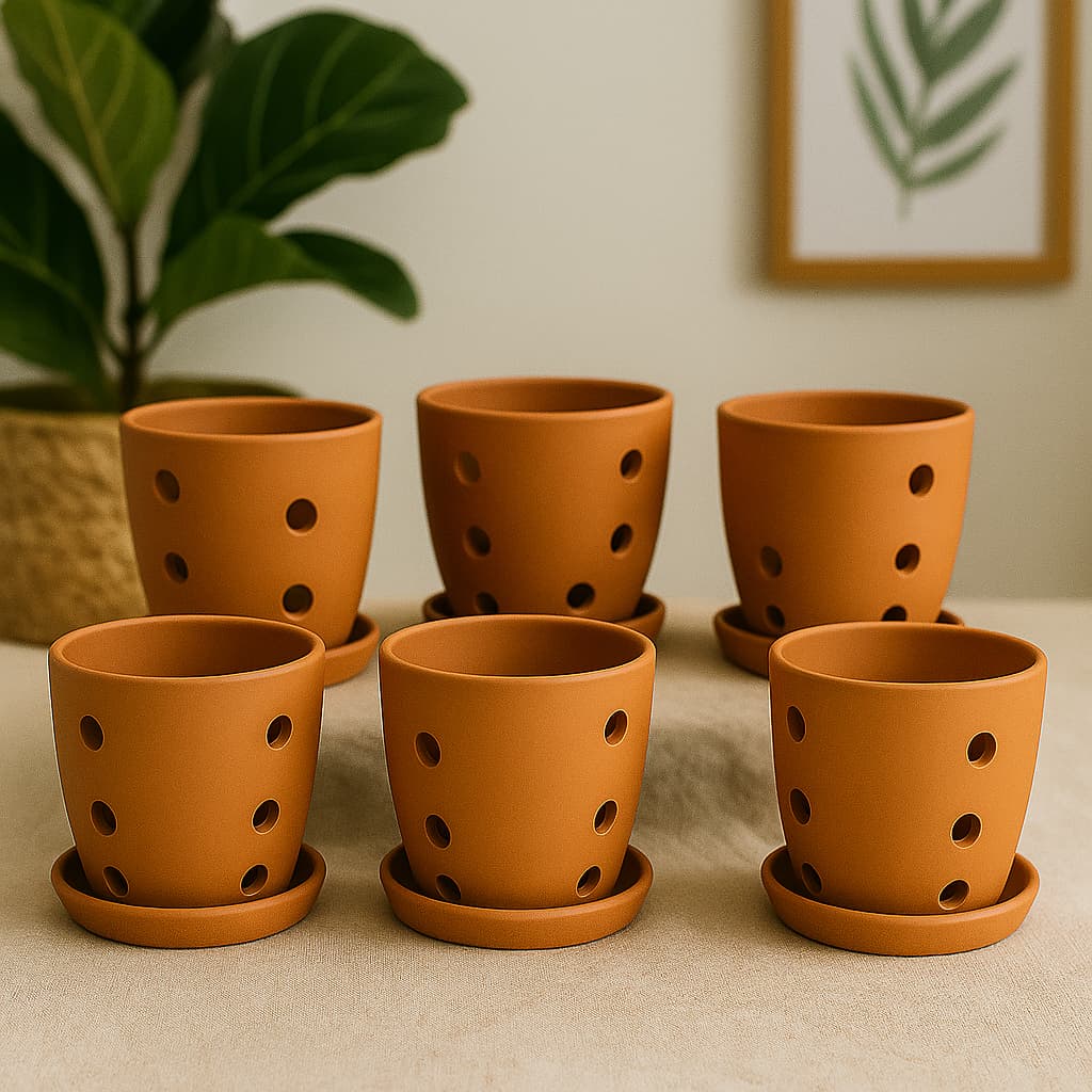 Hexagonal Orchid Planter 4 Inch | Indoor Decorative Pot – Home & Garden on Brown Living™. SKU: PL21-6C. Img 8.