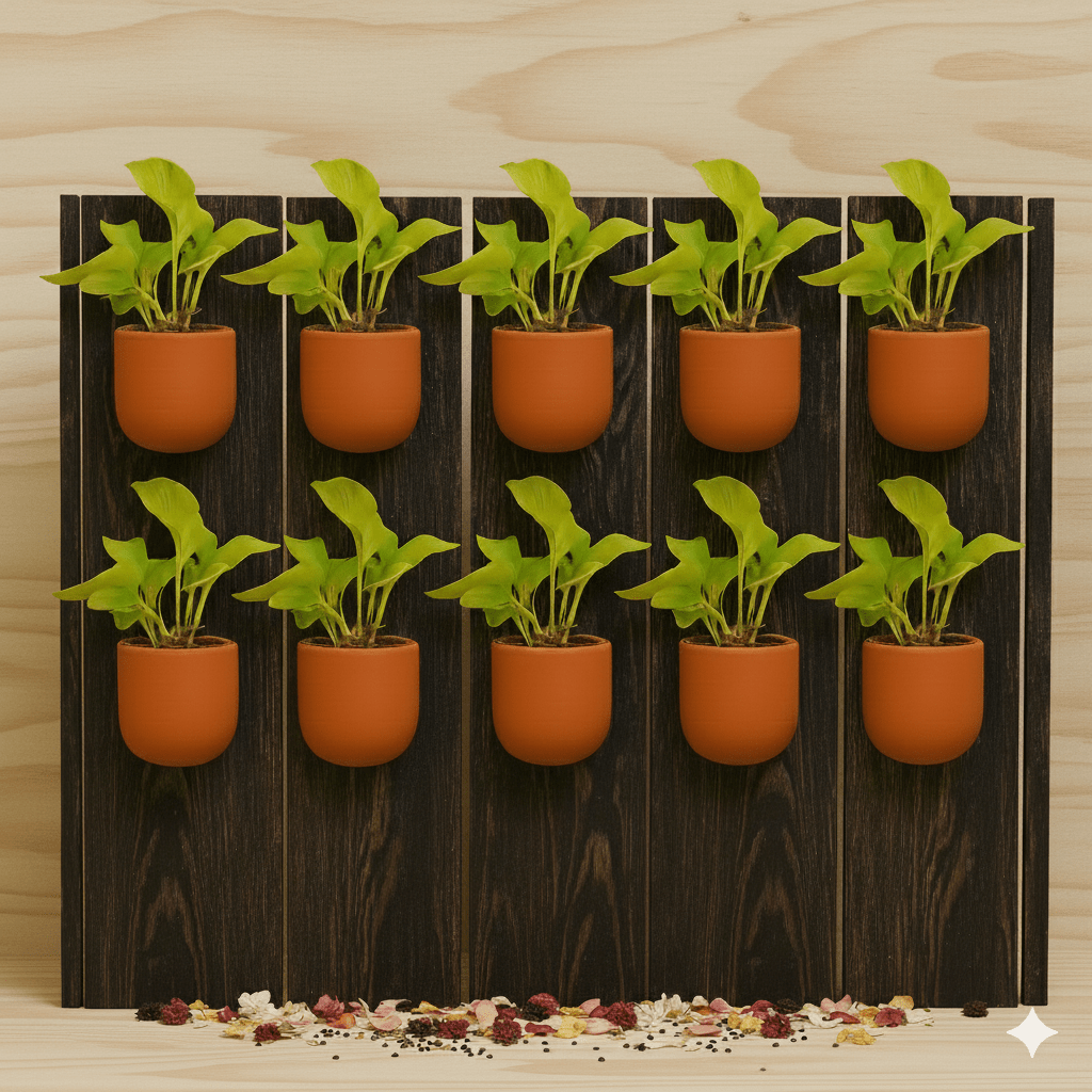 Hexane 4 Inch Terracotta Wall Planter | Hanging Wall Pot – Home & Garden on Brown Living™. SKU: PL26-10. Img 1.