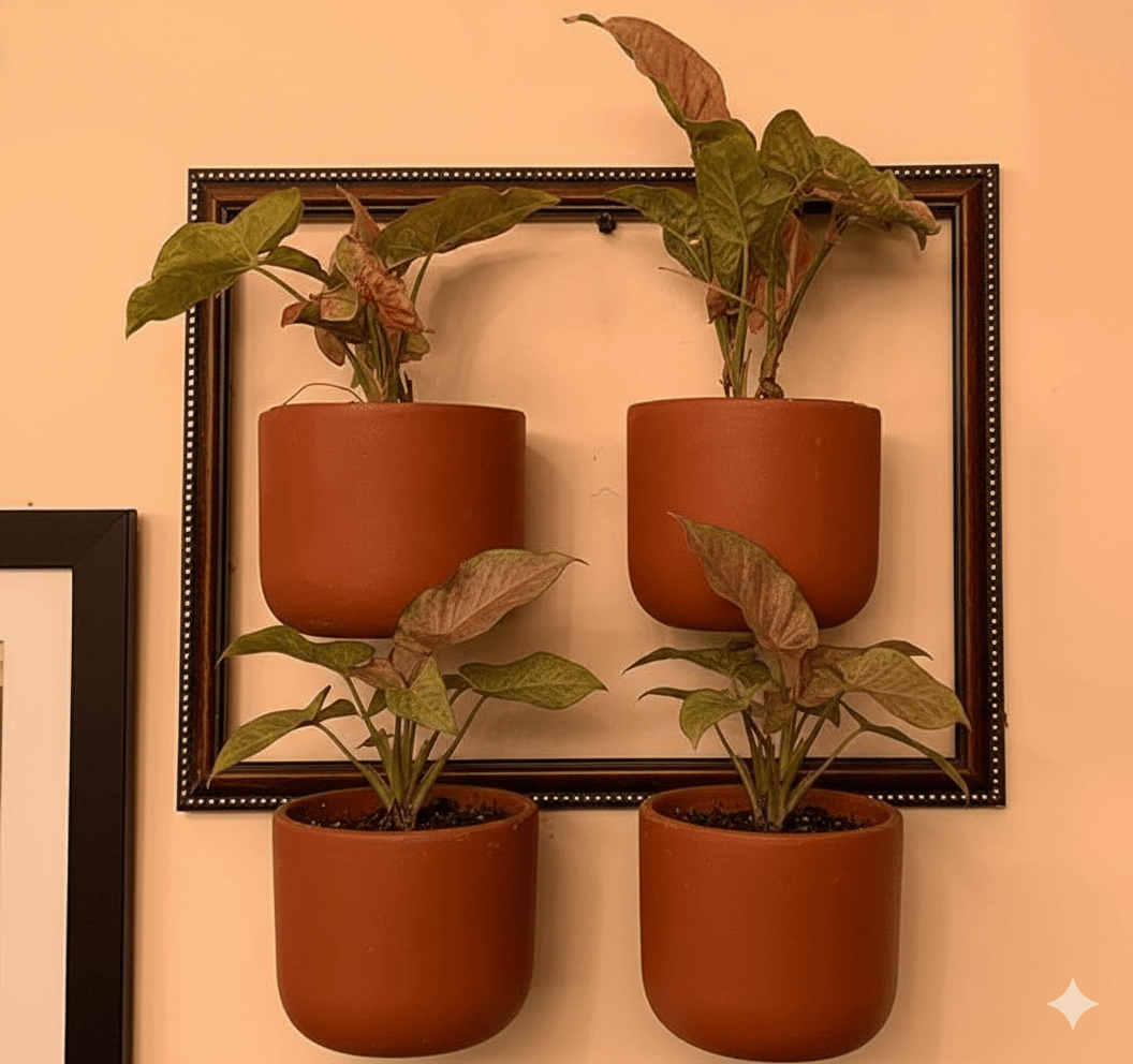 Hexane 4 Inch Terracotta Wall Planter | Hanging Wall Pot – Home & Garden on Brown Living™. SKU: PL26-12. Img 15.