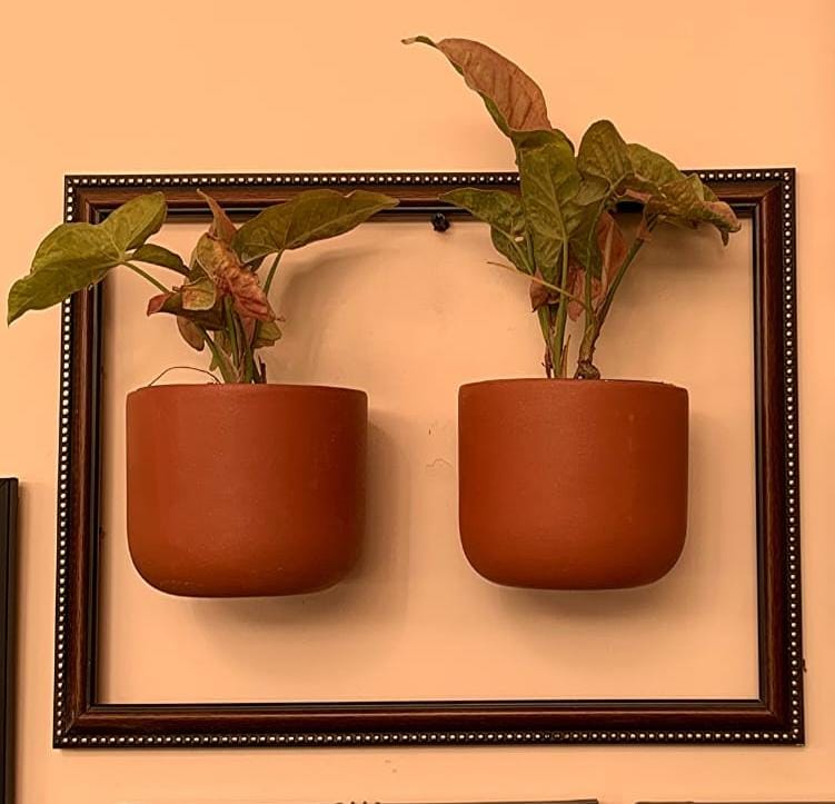 Autumn 4 Inch Terracotta Wall Planter | Hanging Wall Pot by The  Handicraftian  Brown Living