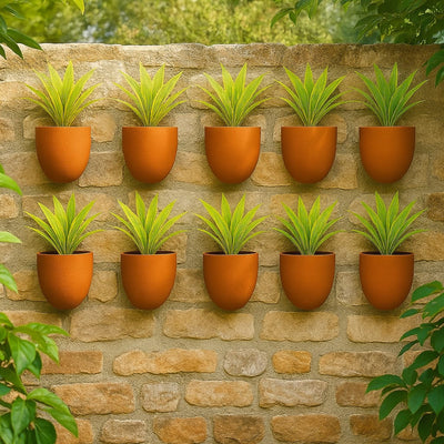 Hexane Wall Planter Small 4 Inch | Terracotta Hanging Wall Planter – Home & Garden on Brown Living™. SKU: PL28-10. Img 9.