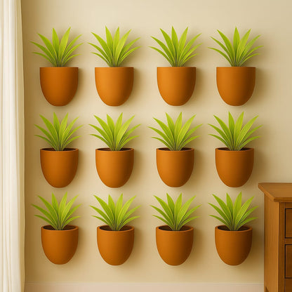 Hexane Wall Planter Small 4 Inch | Terracotta Hanging Wall Planter – Home & Garden on Brown Living™. SKU: PL28-12. Img 4.