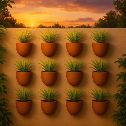 Hexane Wall Planter Small 4 Inch | Terracotta Hanging Wall Planter – Home & Garden on Brown Living™. SKU: PL28-12. Img 5.