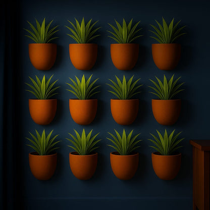 Hexane Wall Planter Small 4 Inch | Terracotta Hanging Wall Planter – Home & Garden on Brown Living™. SKU: PL28-12. Img 3.