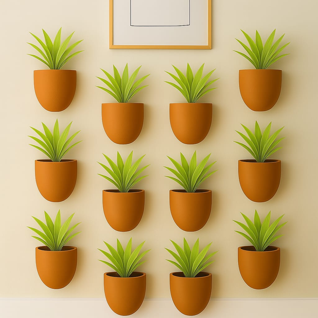 Hexane Wall Planter Small 4 Inch | Terracotta Hanging Wall Planter – Home & Garden on Brown Living™. SKU: PL28-12. Img 6.
