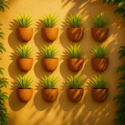 Hexane Wall Planter Small 4 Inch | Terracotta Hanging Wall Planter – Home & Garden on Brown Living™. SKU: PL28-2. Img 1.