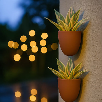 Hexane Wall Planter Small 4 Inch | Terracotta Hanging Wall Planter – Home & Garden on Brown Living™. SKU: PL28-2. Img 28.
