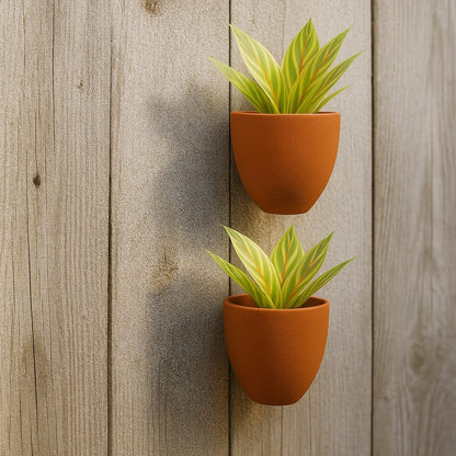Hexane Wall Planter Small 4 Inch | Terracotta Hanging Wall Planter – Home & Garden on Brown Living™. SKU: PL28-2. Img 26.