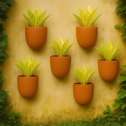 Hexane Wall Planter Small 4 Inch | Terracotta Hanging Wall Planter – Home & Garden on Brown Living™. SKU: PL28-4. Img 22.
