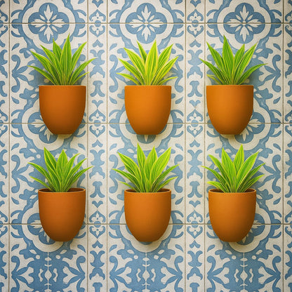 Hexane Wall Planter Small 4 Inch | Terracotta Hanging Wall Planter – Home & Garden on Brown Living™. SKU: PL28-6. Img 14.