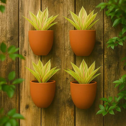 Hexane Wall Planter Small 4 Inch | Terracotta Hanging Wall Planter – Home & Garden on Brown Living™. SKU: PL28-6. Img 18.
