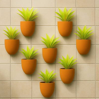 Hexane Wall Planter Small 4 Inch | Terracotta Hanging Wall Planter – Home & Garden on Brown Living™. SKU: PL28-8. Img 8.