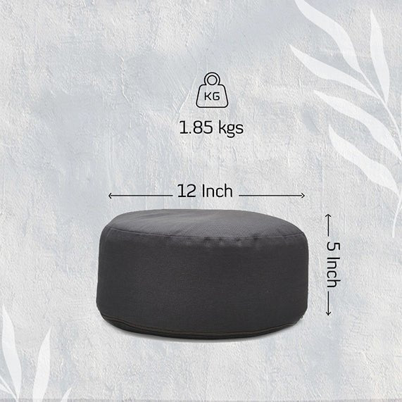 Hi - Zafu Meditation Cushion filled with Buckwheat Hulls - Dark Grey | Verified Sustainable by Brown Living™