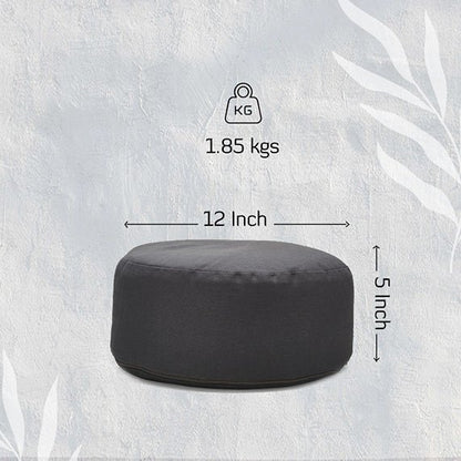 Hi - Zafu Meditation Cushion filled with Buckwheat Hulls - Grey | Verified Sustainable Yoga Pillow on Brown Living™