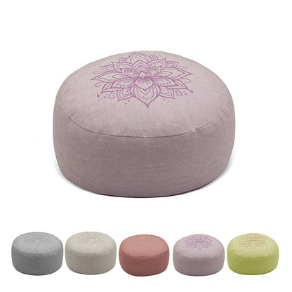 Hi - Zafu Meditation Cushion with Lotus Embroidery filled with Buckwheat Hulls - Lavender | Verified Sustainable by Brown Living™