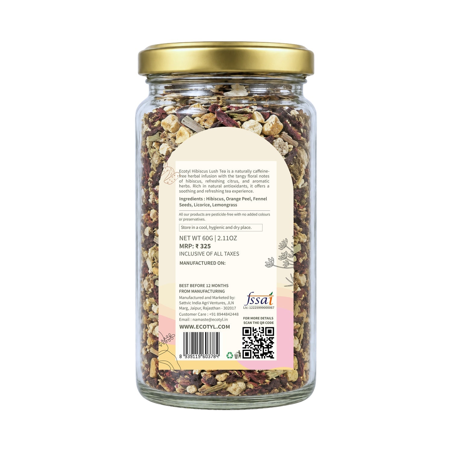Hibiscus Lush Tea | Rich in Antioxidants | Herbal Tea | 60g – Tea on Brown Living™. SKU: ECOTYL00057. Img 6.