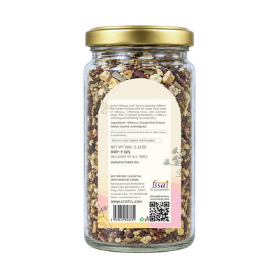 Hibiscus Lush Tea | Rich in Antioxidants | Herbal Tea | 60g – Tea on Brown Living™. SKU: ECOTYL00057. Img 6.