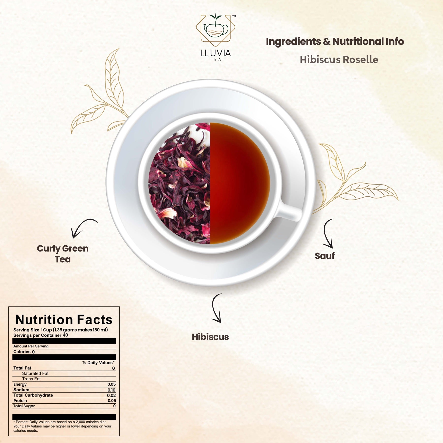 Hibiscus Tea - Aids Digestion & Weight Loss - 50g | Verified Sustainable by Brown Living™