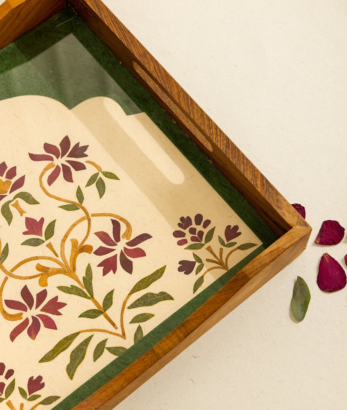 Hidden Garden Square Tray | Diwali Festive Serving Tray – Trays & Platters on Brown Living™. SKU: Gul_Diwali_26_023. Img 3.