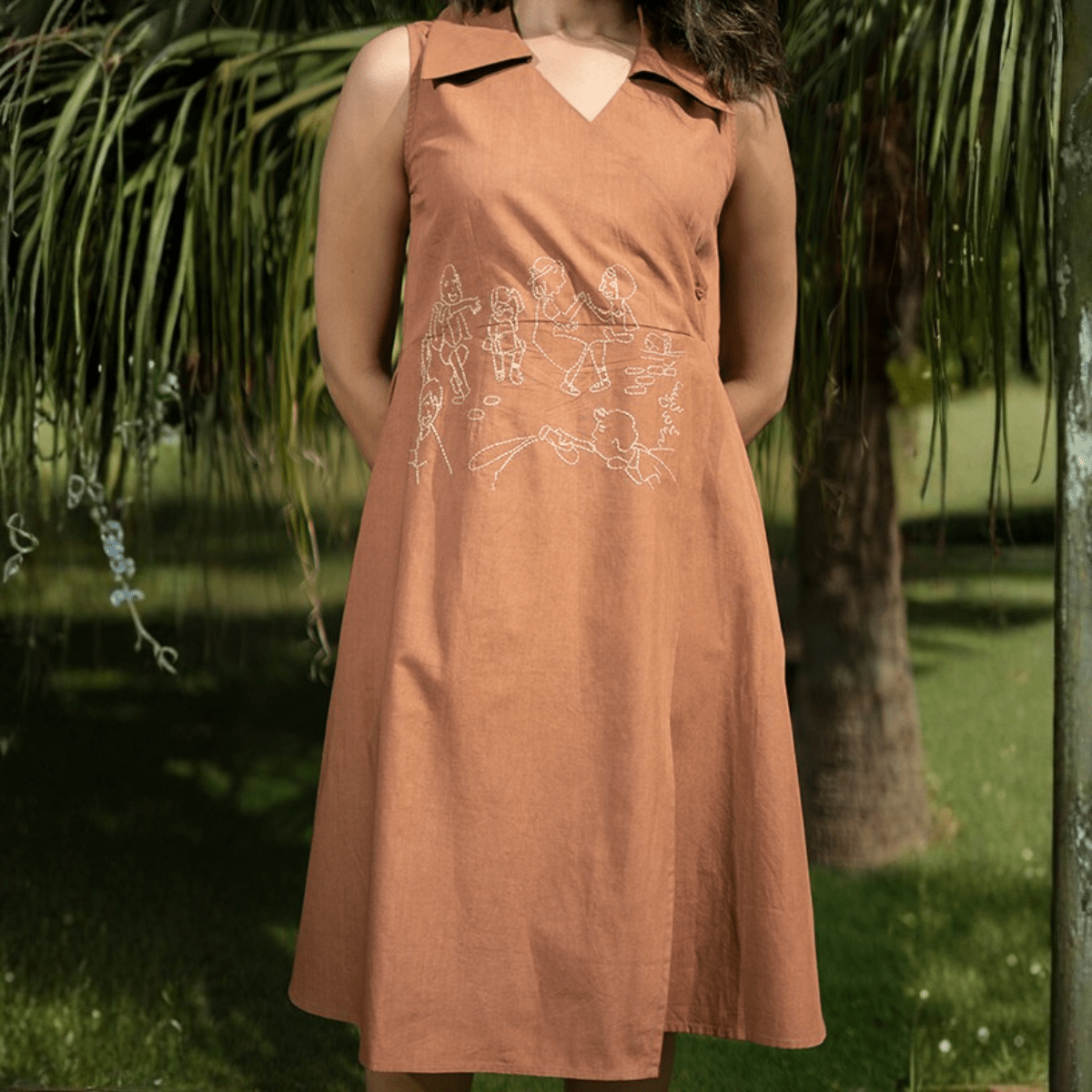 Hide & Seek Reverie Embroidered Dress for Women | Conscious Wear – Womens Dress on Brown Living™. SKU: AAYU-00121. Img 2.
