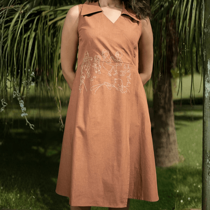 Hide & Seek Reverie Embroidered Dress for Women | Conscious Wear – Womens Dress on Brown Living™. SKU: AAYU-00121. Img 2.
