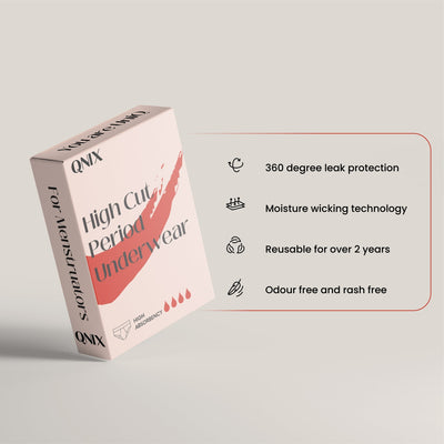 High Cut Reusable LeakProof Period Panty | Moderate to Heavy Flow – Womens Underwear on Brown Living™. SKU: B-HGHCUT-BLACK-S. Img 4.