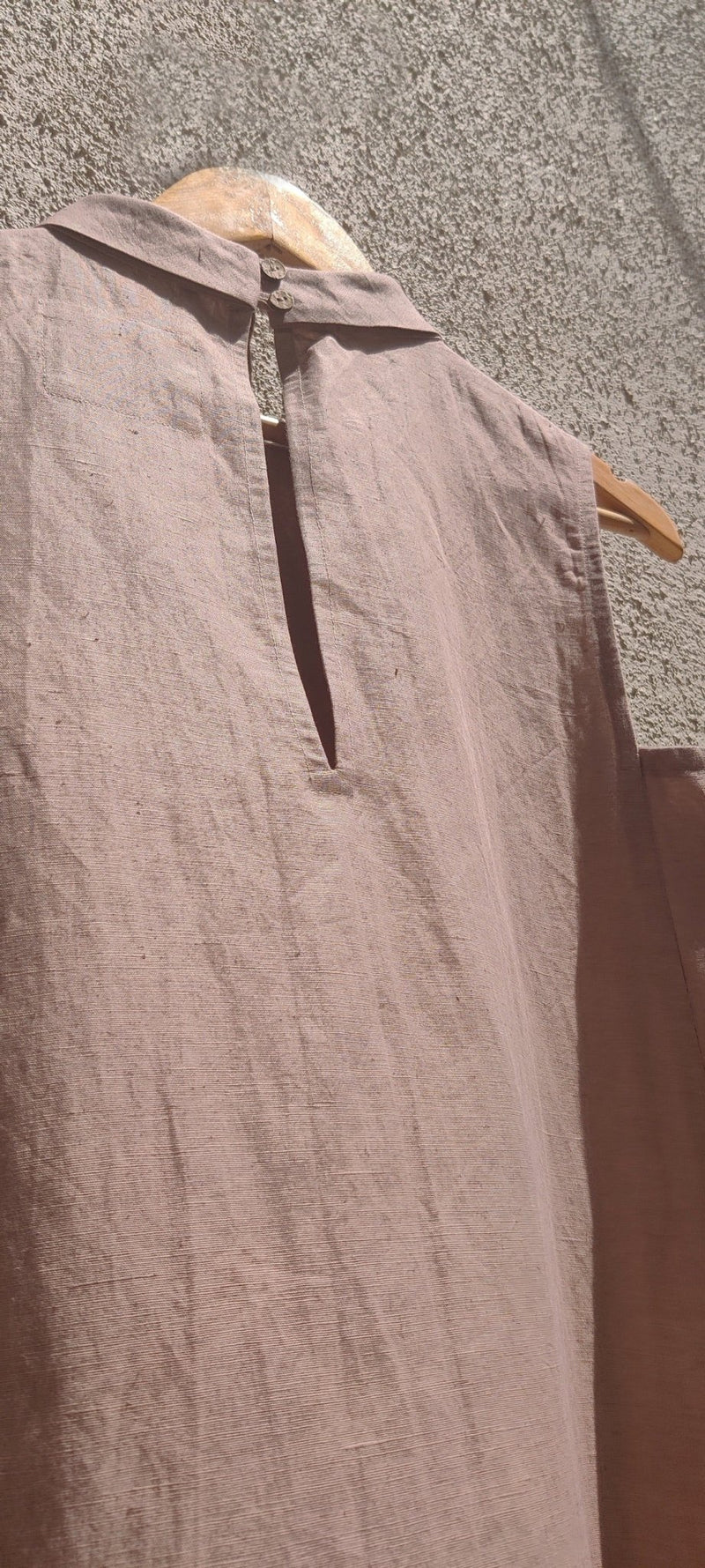 High-Neck A-Line hemp Cotton Dress | Verified Sustainable Womens Dress on Brown Living™