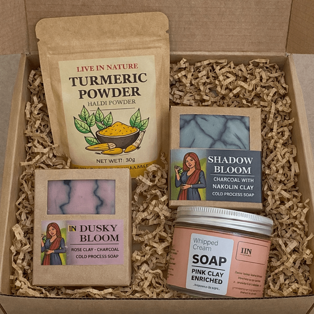 Himalayan Bath Everyday Ritual Box | Natural Self - Care Gift Set – Gift Hampers on Brown Living™. SKU: LN-RB-1399-01. Img 5.