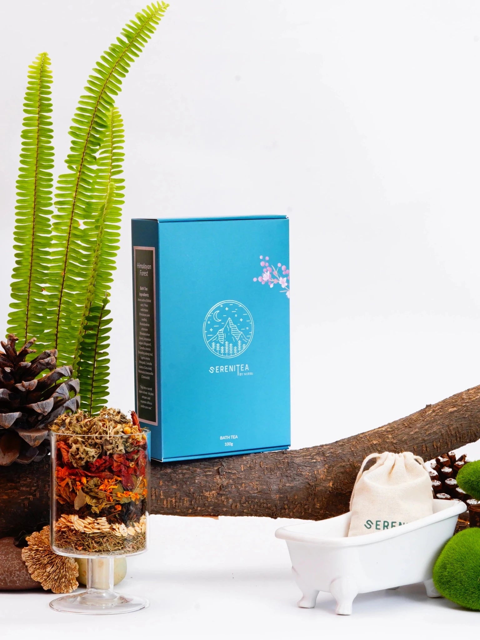 Himalayan Forest Bath Tea –Natural Herbal Bath Infusion for Relaxation – Bath Salt on Brown Living™. SKU: 300004. Img 1.