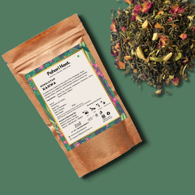 Himalayan Kahwa Tea – Authentic Kashmiri Herbal Green Blend – Tea on Brown Living™. SKU: HKHW-50. Img 2.