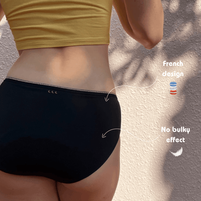 Hipster Heavy Flow | Reusable Sanitary Panty for Period Protection – Menstrual Cup on Brown Living™. SKU: CHHBLXS. Img 4.