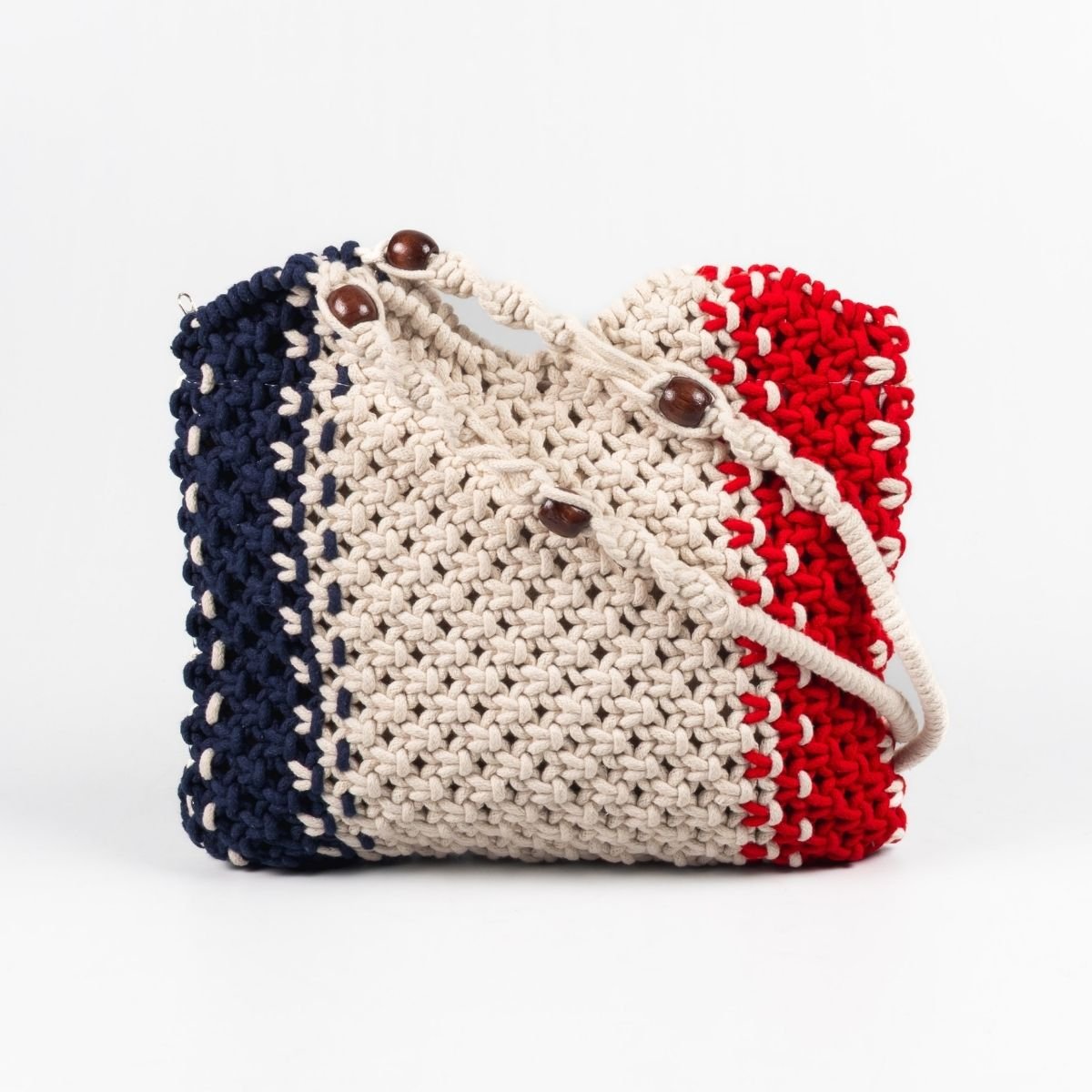 Hollyhock Macrame Bag – Handwoven Boho Cotton Tote Bag – Handbags on Brown Living™. SKU: AMMACHollyhock. Img 3.