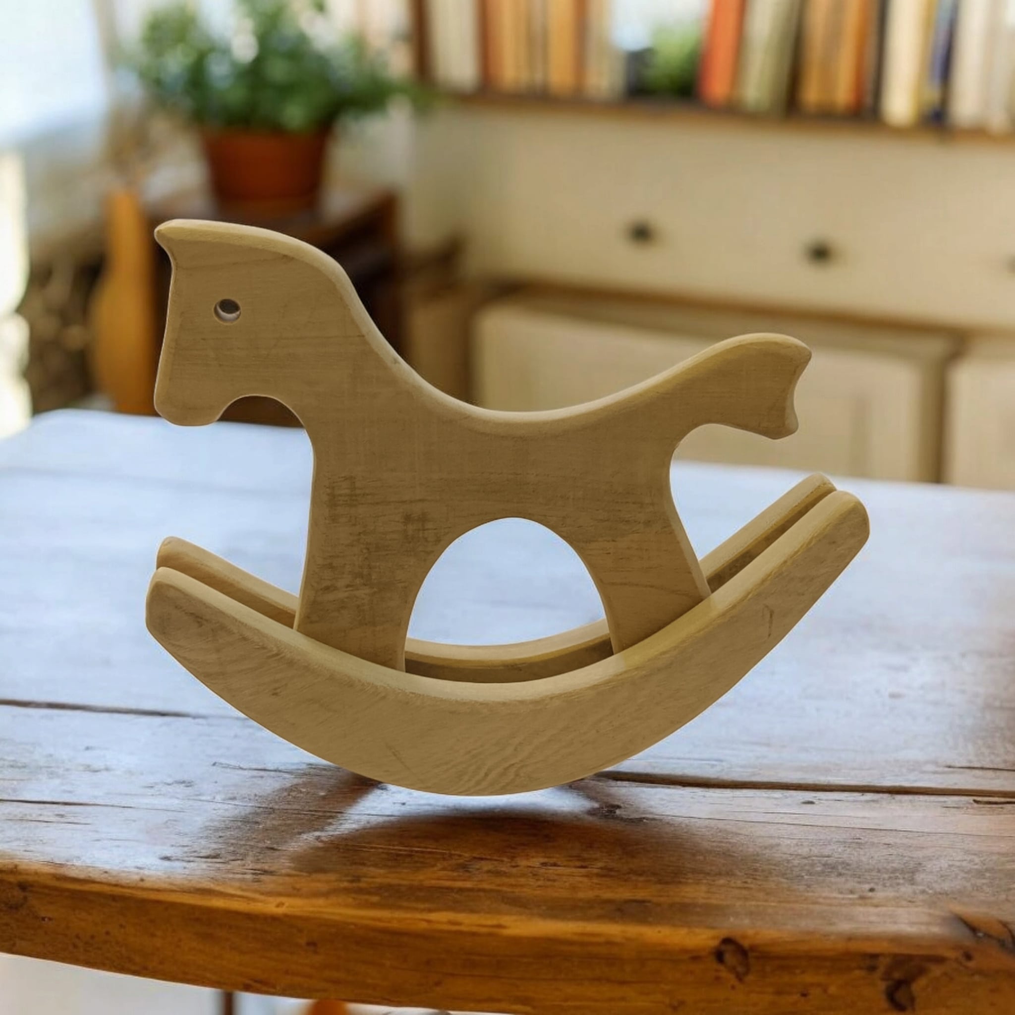 Home Decor Neem Wooden Swing Horse | A Perfect Corporate Gift – Wooden Toys on Brown Living™. SKU: ND_SHRS. Img 2.