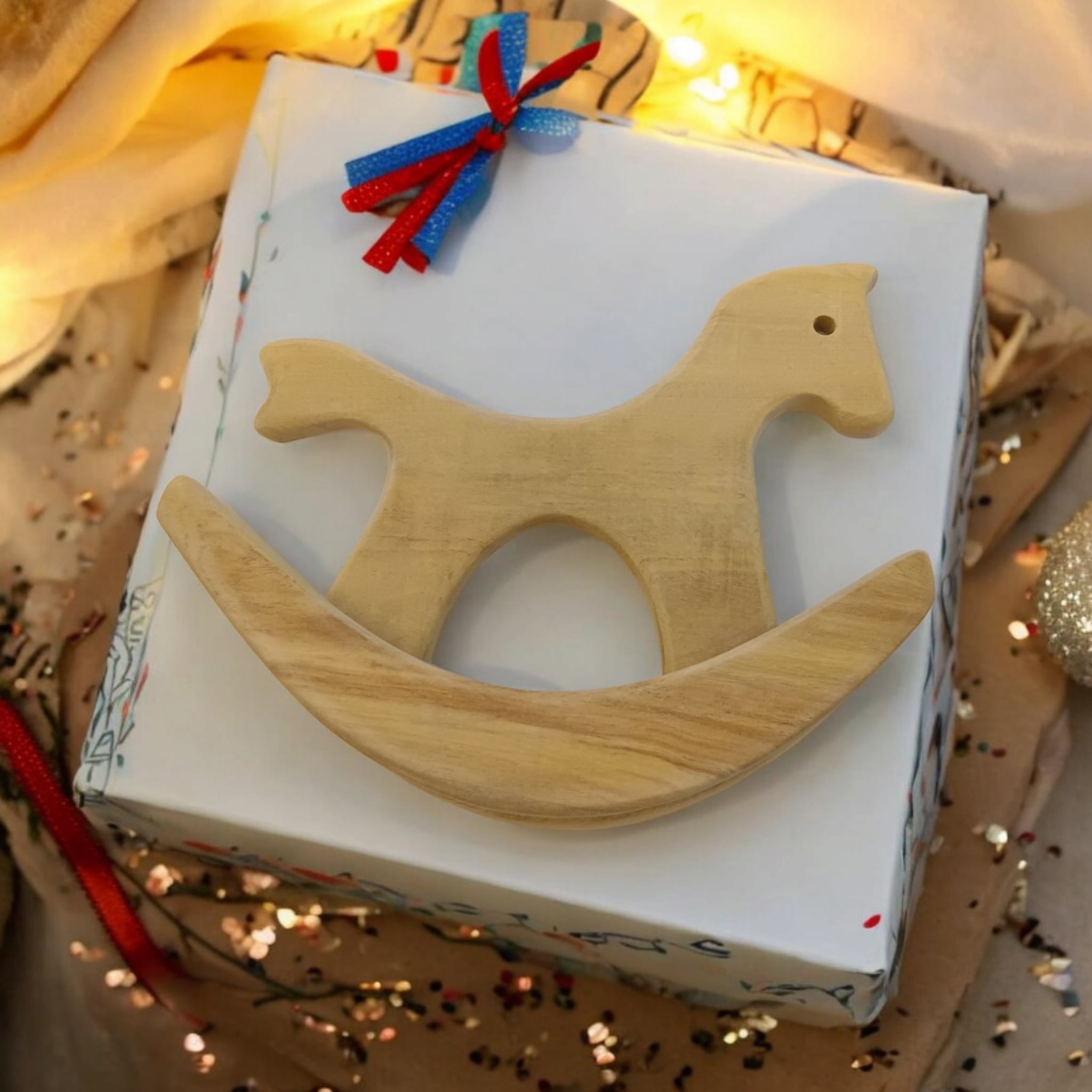 Home Decor Neem Wooden Swing Horse | A Perfect Corporate Gift – Wooden Toys on Brown Living™. SKU: ND_SHRS. Img 1.