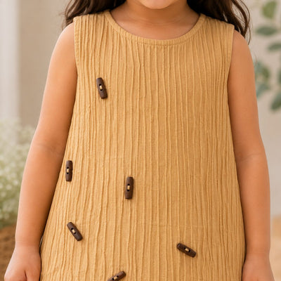 Honey Bloom Cotton Dress for Girls | Soft & Comfortable Kids Dress – Kids Frocks & Dresses on Brown Living™. SKU: TCC-SW26-21-A. Img 4.