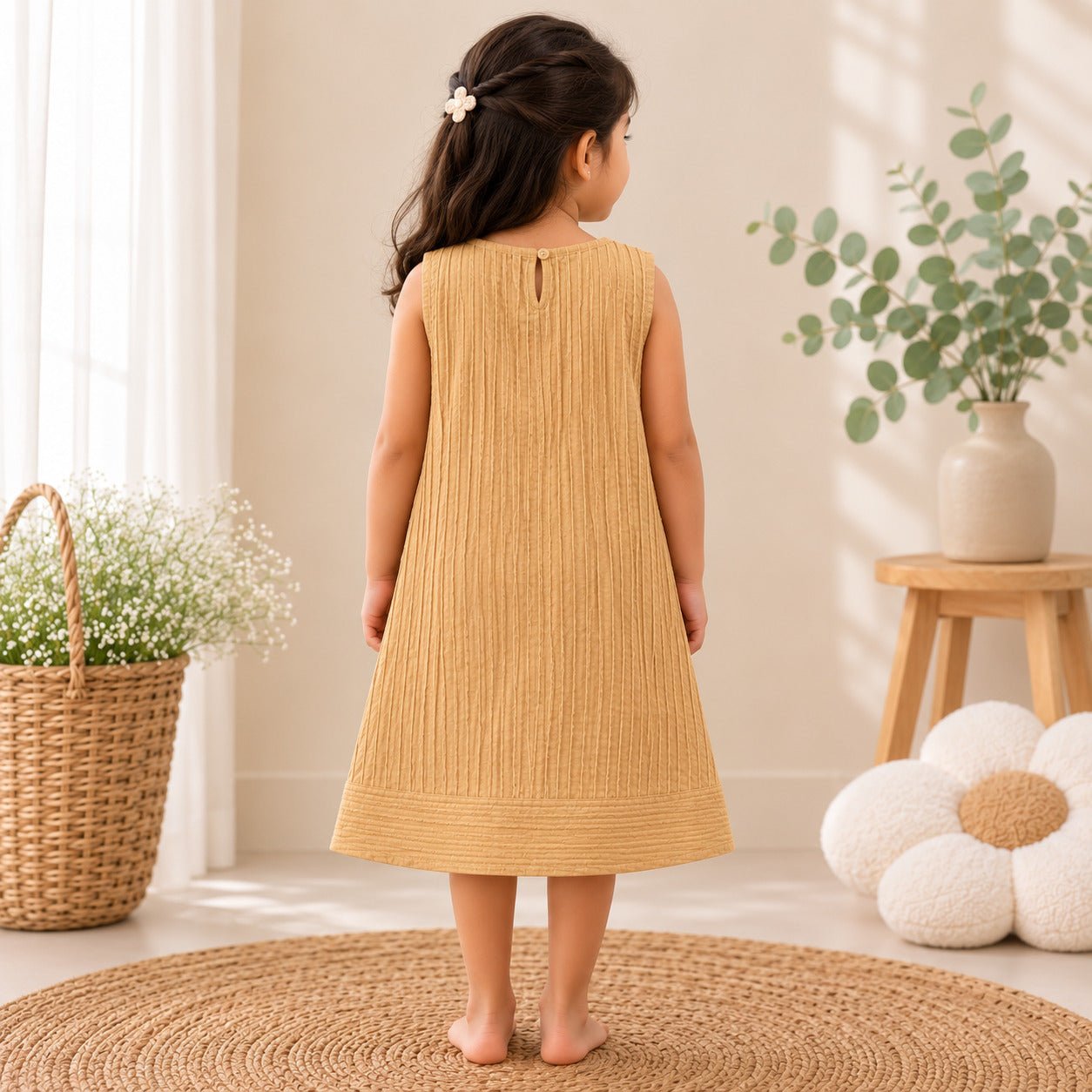 Honey Bloom Cotton Dress for Girls | Soft & Comfortable Kids Dress – Kids Frocks & Dresses on Brown Living™. SKU: TCC-SW26-21-A. Img 3.