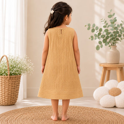 Honey Bloom Cotton Dress for Girls | Soft & Comfortable Kids Dress – Kids Frocks & Dresses on Brown Living™. SKU: TCC-SW26-21-A. Img 3.