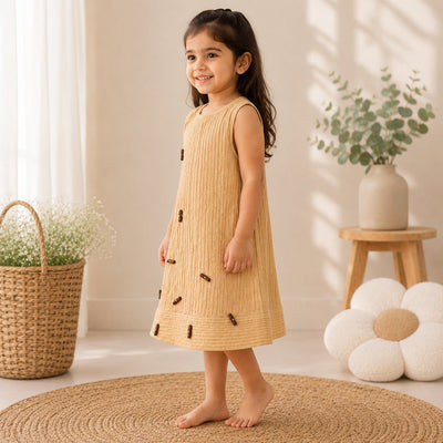 Honey Bloom Cotton Dress for Girls | Soft & Comfortable Kids Dress – Kids Frocks & Dresses on Brown Living™. SKU: TCC-SW26-21-A. Img 2.