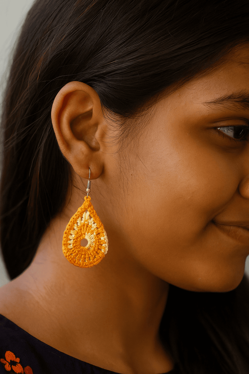 Honey Crochet Earring – Womens Earrings by Kauseyah available on Brown Living™. . SKU: KJ22. Img 1.