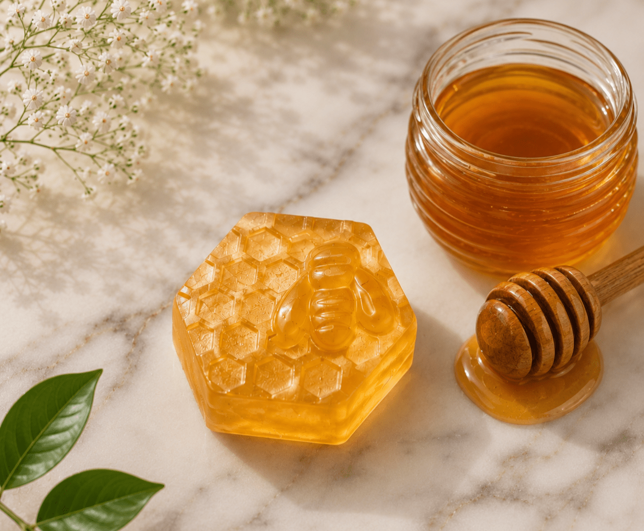 Honey Glycerin Soap 70g | Moisturizing Natural Bath Bar – Body Soap on Brown Living™. SKU: HNGLSP. Img 1.