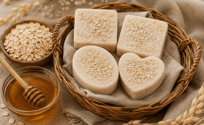 Honey Oats Goat Milk Soap 100g | Fragrance Free Gentle Bath Bar – Body Soap on Brown Living™. SKU: HNOTSP. Img 2.