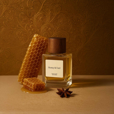 Honey & Oud 50ml Unisex Eau de Parfum – Perfume by HERITAGE BOX available on Brown Living™. . SKU: HBHOE06. Img 1.