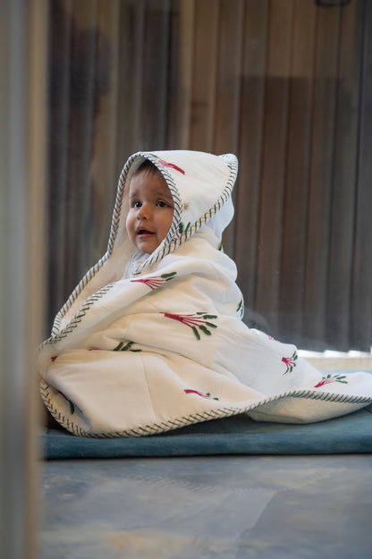 Hooded Baby & Kids Towel in Elle Earthy Print – Bath Linens on Brown Living™. SKU: MSY-00431B-Earthy. Img 1.