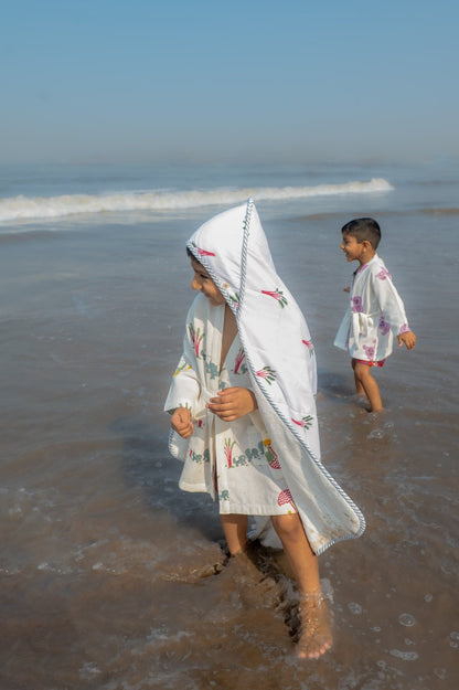 Hooded Baby & Kids Towel in Elle Earthy Print – Bath Linens on Brown Living™. SKU: MSY-00431B-Earthy. Img 11.