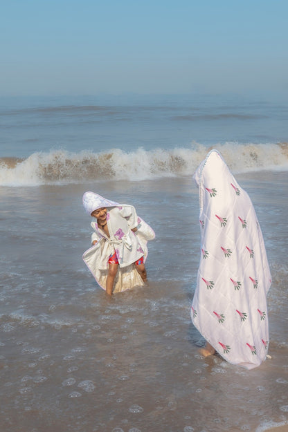 Hooded Baby & Kids Towel in Elle Earthy Print – Bath Linens on Brown Living™. SKU: MSY-00431B-Earthy. Img 5.