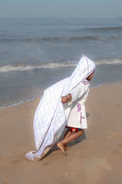 Hooded Baby & Kids Towel in Koala Purple Print – Bath Linens on Brown Living™. SKU: MSY-00431F-Purple. Img 4.