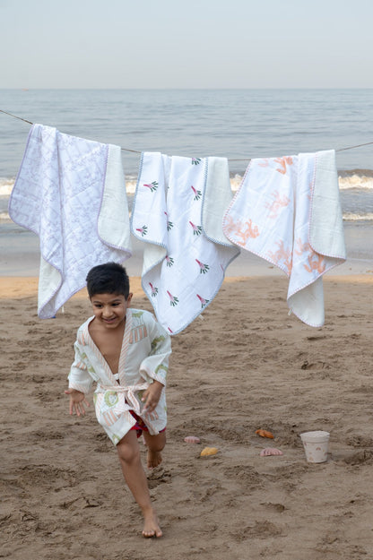 Hooded Baby & Kids Towel in Koala Purple Print – Bath Linens on Brown Living™. SKU: MSY-00431F-Purple. Img 6.