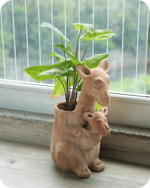 Hoppy Kangaroo Earthen Planter – Pots & Planters by Swadeh available on Brown Living™. . SKU: A0_plt_0026. Img 1.