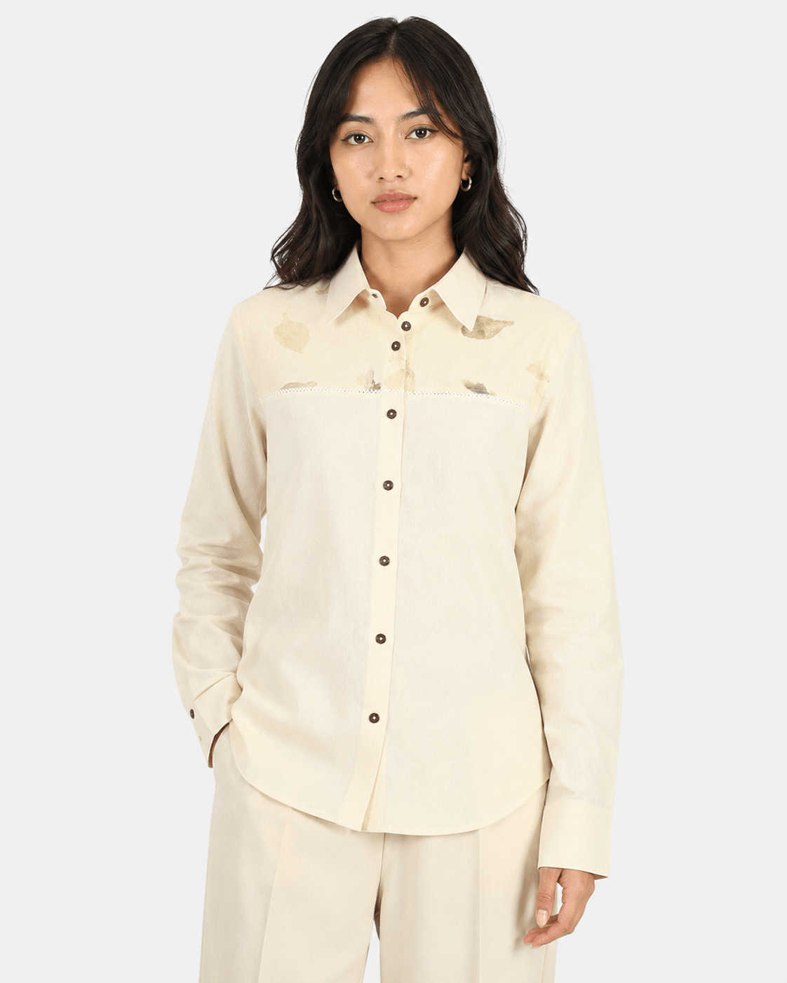 Horizon Stitch Shirt – Contemporary Stitch Detail Shirt – Womens Shirt on Brown Living™. SKU: ACL2026001. Img 4.